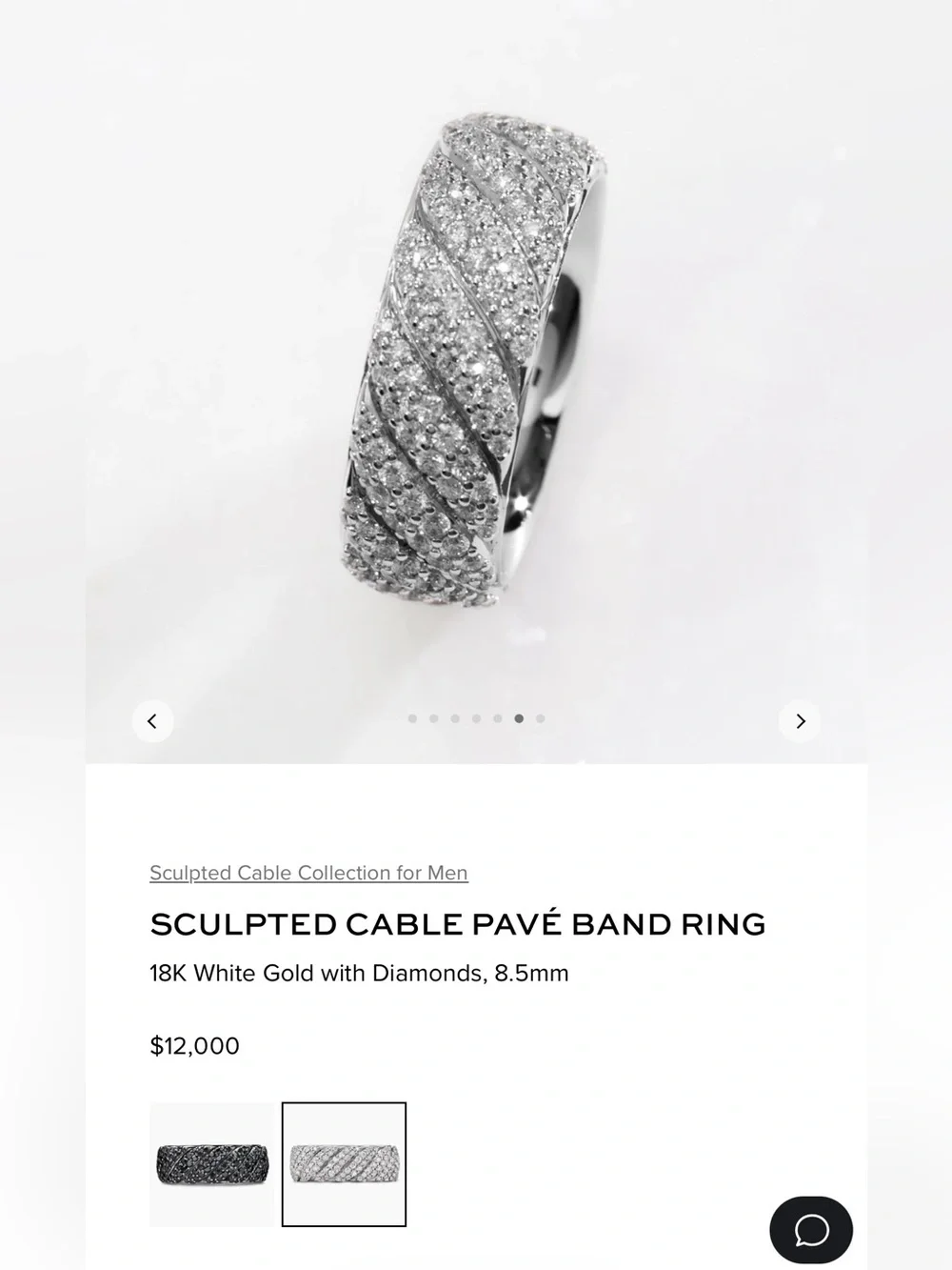 David yurman Sculpted cable Pave band ring